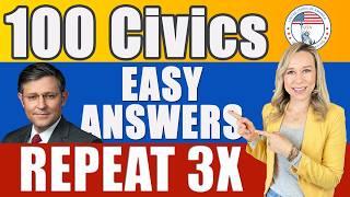 100 Civics Questions and answers in Order REPEAT 3X  | 2008 version Civics Test | US Citizenship