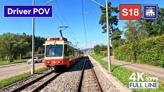  Cab Ride Forchbahn Zürich (S18) Driver's POV  | Esslingen - Stadelhofen [4K]