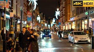 London Seven Dials Lights on Christmas 2021 Walk Covent Garden and Strand [4K HDR]