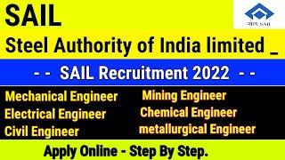 SAIL Recruitment 2022 | Apply Online Step by Step_