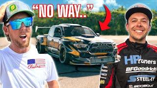 Cleetus Mcfarland & I Drift 1000HP Trucks At AIRPORT *BAD IDEA?
