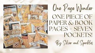 One Page Wonder Tutorial Number 24! Book Page Ephemera - 7 Pockets! #onepagewonder