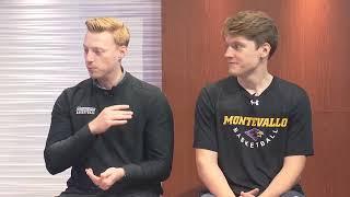 Falcon Athletics Network Interview with Head MBB Coach Anthony Komara and Mason Shifflett.