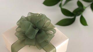 Gift wrapping ribbon pompon bow / Gift Wrapping #42