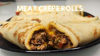 Home Made Meat Crepe Rolls | How to make Minced Meat Crepes | Step By Step Ground Beef Crepes