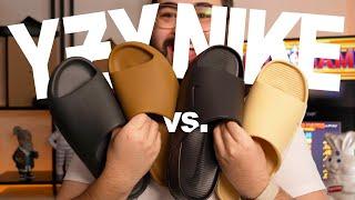 YEEZY SLIDE VS NIKE CALM SLIDE! THE ULTIMATE COMPARISON!