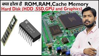 What is ROM and RAM and CACHE Memory | HDD and SSD | Graphic Card | Primary and Secondary Memory