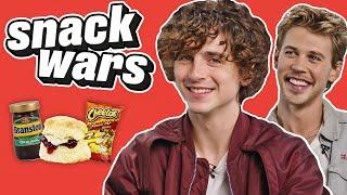 Timothée Chalamet and Austin Butler Rate British Food | Snack Wars