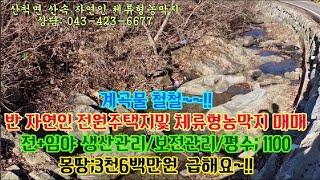 충주 자연인토지/충주체류형농막지/충주전원주택지/충주산속전원주택지/산속주말주택지/충주임야/충주시 산척면 산속 계곡접한 반 자연인 전원주택지 매매,