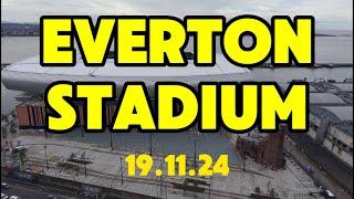 NEW Everton Stadium  Bramley Moore dock Bald Patch on pitch!!! 19.11.24