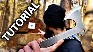 NO SPIN Axe Throwing Tutorial (For Beginners/Advanced) Slow Motion