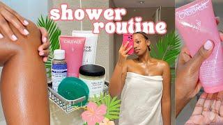 TROPICAL SUMMER SHOWER ROUTINE  Glowy Skin, Best SPF, Smell GOOD All day | cheymuv