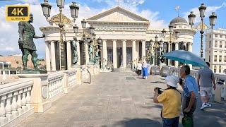 ⁴ᴷ Skopje, North Macedonia: Walking from Macedonia Square until the Central Bus Station.