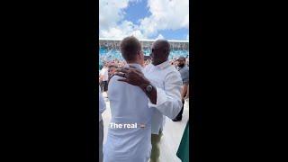 NBA LEGEND MICHAEL JORDAN MET NFL LEGEND TOM BRADY AT MIAMI GRAND PIX