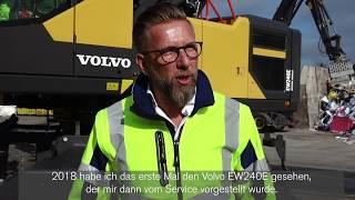 Im Einsatz: Zwei Volvo-Umschlagbagger EW240E MH bei Hofmann denkt