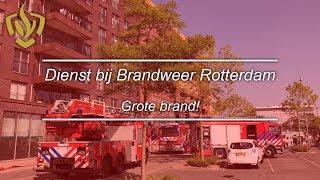 24 uur bij brandweer Rotterdam! Grote brand in een flatgebouw!