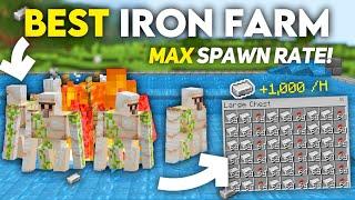 BEST IRON FARM WITH MAX RATES in 1.21 Minecraft Bedrock !