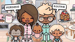 AESTHETIC Family Morning Routine (2025) ️| with voices | Toca Life World Roleplay