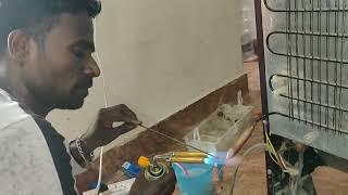 R600a Fridge Gas charging in Tamil