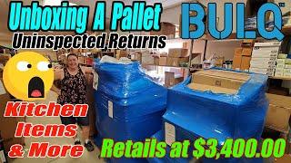 Unboxing a Bulq.com Pallet of Uninspected returns that Retails at $3,400.00 Kitchen items and more