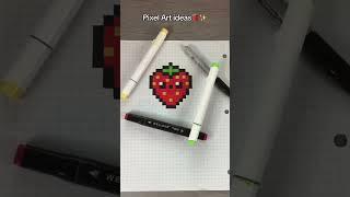 Cute strawberry pixel Art! #pixel #pixelart #pixelartideas