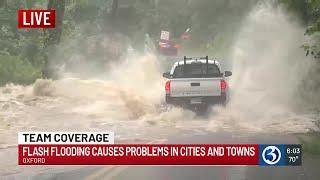 Flooding causing building evacuations and road closures across western CT