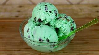 Mint Chocolate Chip Ice Cream | No Machine Needed