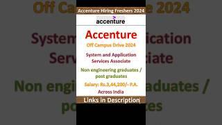 Accenture Hiring Freshers 2024 | Non engineering graduate / post graduate | Fresher Jobs | IT Jobs