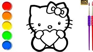 Cute Princess Hello Kitty Drawing, Coloring for kids | easy step by step Sanrio Hello Kitty drawing