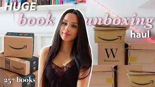 huge book unboxing haul| amazon, waterstones, the works...