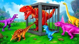 T- Rex Chasing All Dinosaurs | Dinosaurs Rescue T Rex From Hunters | Dinosaur Adventures 2024