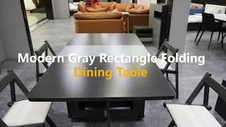 HOMARY l Modern Gray Rectangle Folding Dining Table Set