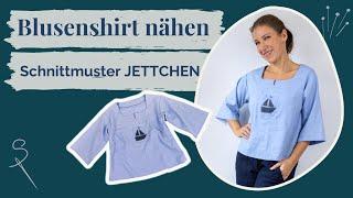 ️ Blusenshirt aus Webware nähen mit Schnittmuster JETTCHEN