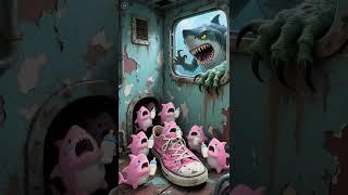 Pink Baby Dolphins Hiding from the Ghost  | Trapped & Terrified Inside! #new #content #cute #shark