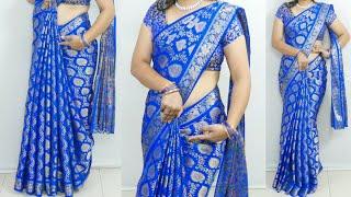 How to Drape a Heavy saree perfectly for bridal | Different style saree draping, easy way to drape