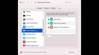Remove Logitech Options Permissions in macOS