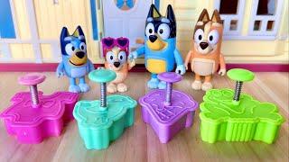 How to Make Play-doh Creations with Bluey toys using Cookie Cutters