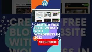 How to Create a Free Blog Website with WordPress in 2022 #website #wordpress #wordpressw3school