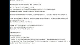 Kamikizu ransomware Removal Steps | Decrypt Kamikizu ransomware