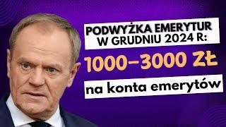 Podwyżka emerytur w grudniu 2024 r.: 1000–3000 zł na konta emerytów