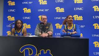 Pitt HC Lance White + guards Channise Lewis/Emy Hayford Postgame after 75-64 win over Boston College