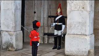 King's guard  carries sword when Frank the soldier salute him #horseguardsparade