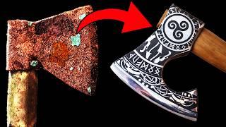 Antique Hatchet Restoration with AWESOME VIKING modifications