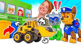 Alles in Ordnung mit der Paw Patrol. Wir reparieren Autos. Spielzeuge für Kinder