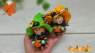 VERY SWEET Surprisingly Simple and Easy Way to Make a Cute Pine Cone Witch