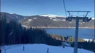 Romania in 30 sec.: Vidra Lake from above, January 2022