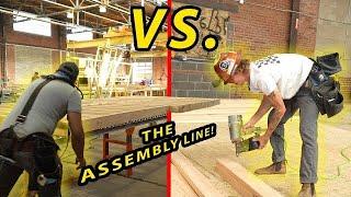 What is FASTER? Assembly Line or ONE CARPENTER?! || Panel Shop Visit!