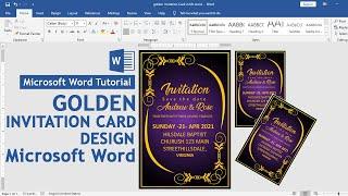 Golden Invitation Card Design in Microsoft Office Word Tutorial