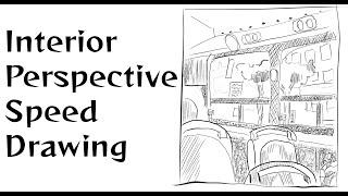 Interior Perspective Speed Drawing