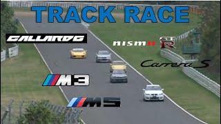 Track Race #20 | Gallardo vs GT-R vs Carrera S vs M3 vs M5